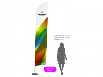 Steag publicitar Beach Flag Alu Wind 465 cm - Imprimare față/verso