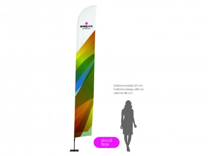 Steag publicitar Beach Flag Alu Wind 520 cm - Imprimare față/verso