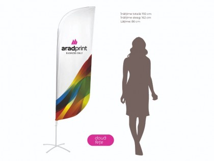 Steag publicitar Beach Flag Pană 205 cm - Imprimare față/verso
