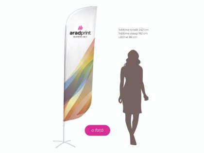 Steag publicitar Beach Flag Pană 255 cm - Imprimare o față