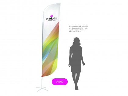 Steag publicitar Beach Flag Pană 310 cm - Imprimare o față