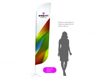 Steag publicitar Beach Flag Pană 310 cm - Imprimare față/verso
