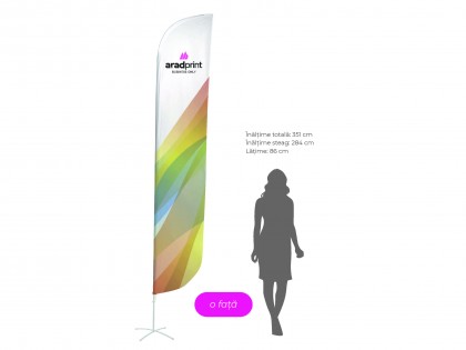 Steag publicitar Beach Flag Pană 360 cm - Imprimare o față