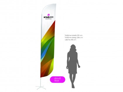 Steag publicitar Beach Flag Pană 360 cm - Imprimare față/verso